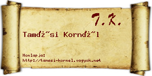Tamási Kornél névjegykártya