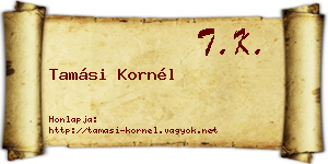 Tamási Kornél névjegykártya
