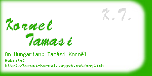 kornel tamasi business card