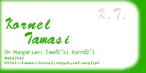 kornel tamasi business card